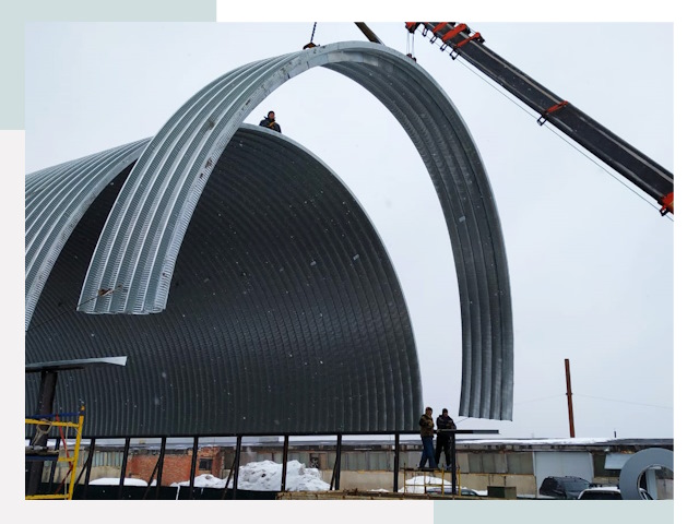 Полукруглые ангары в Сальске